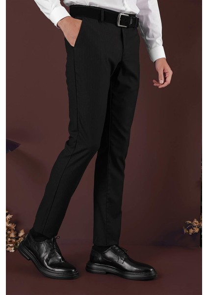 P 1136 Slim Fit Siyah Klasik Pantolon indirimleri