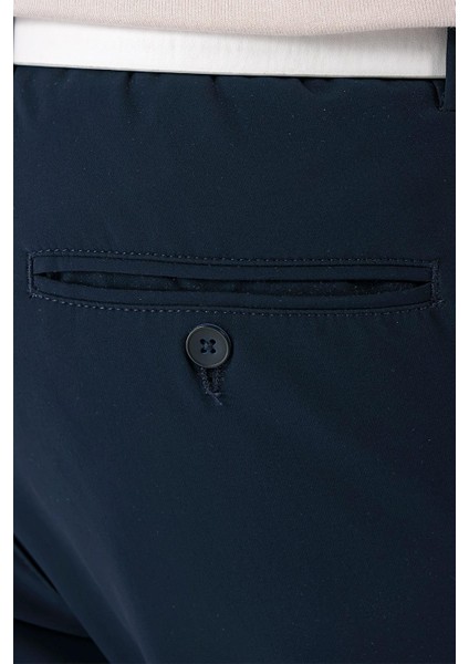 Comfort Fit Beli Lastikli Yan Cep Lacivert Jogger Pantolon P 1150 fırsatları