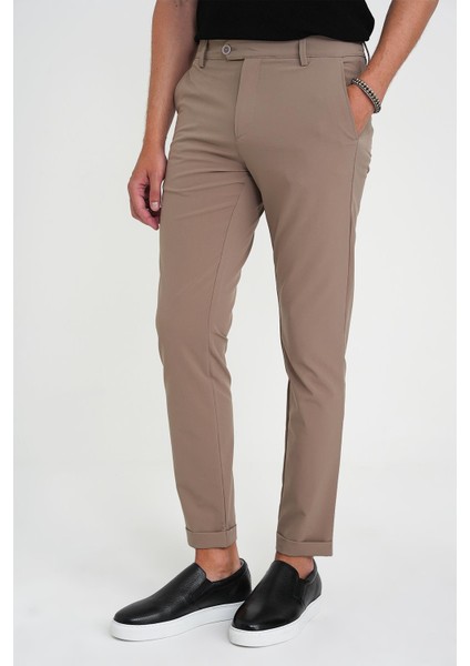 Comfort Fit Beli Lastikli Yan Cep Bej Jogger Pantolon P 1150 modelleri