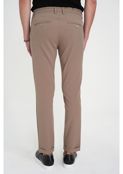 Comfort Fit Beli Lastikli Yan Cep Bej Jogger Pantolon P 1150 indirimleri