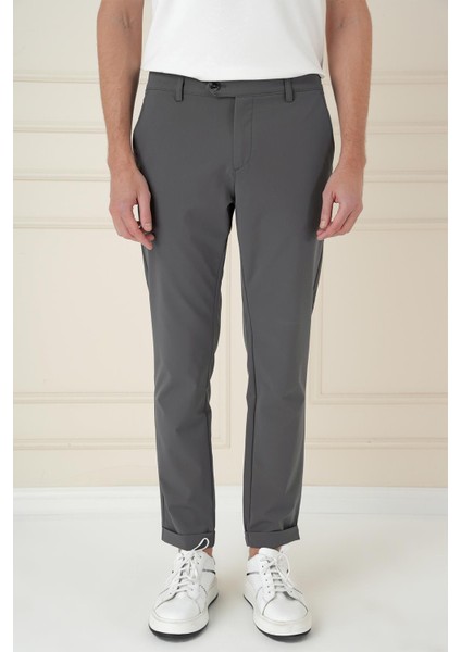 Comfort Fit Beli Lastikli Yan Cep Füme Jogger Pantolon P 1150