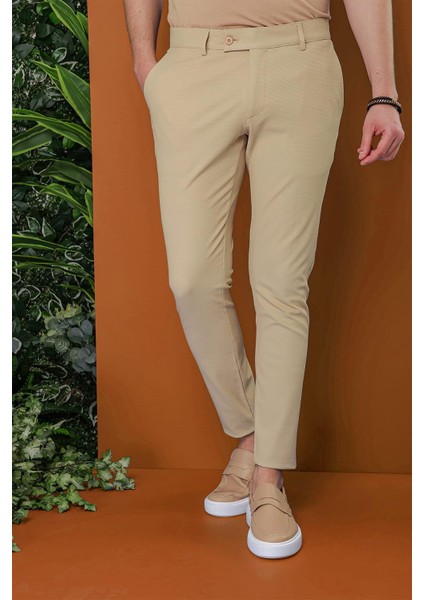 P 1120 Slim Fit Bej Spor Pantolon modelleri