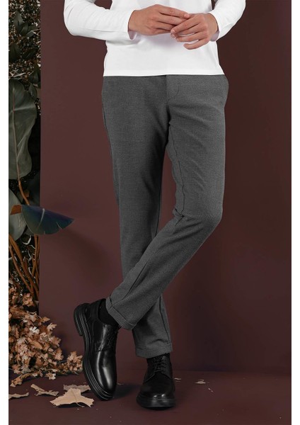 Slim Fit Yan Cepli Dokulu Esnek Casuel Antrasit Pantolon P 1139 fırsatları