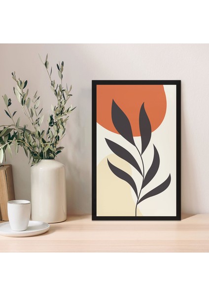 Modern Tablo Zeminli Koyu Gri Geometrik Tablo