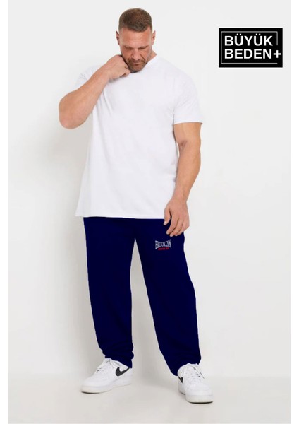 Erkek Büyük Beden Buyuk Brooklyn Baskılı Ince Eşofman Altı SPR25BEA50