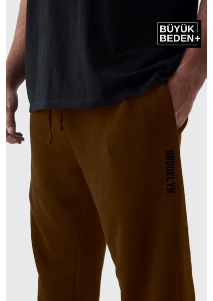 Erkek Büyük Beden Paça Lastikli Brooklyn Baskılı Ince Eşofman Altı SPR25EA53 fiyatları