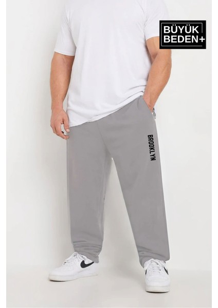 Erkek Büyük Beden Brooklyn Baskılı Ince Eşofman Altı SPR25BEA54