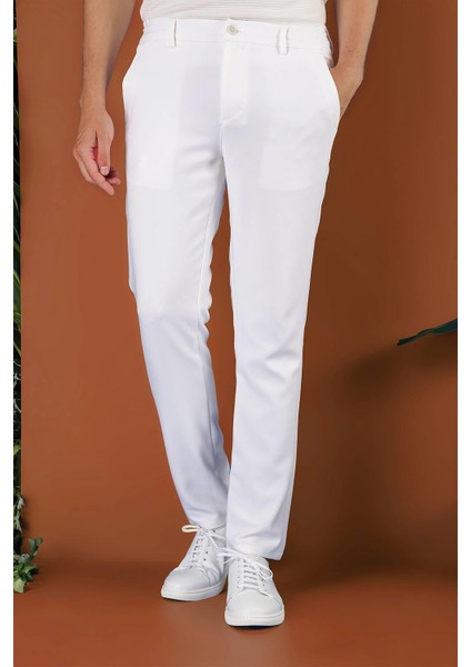 P 1116 Slim Fit Beyaz Spor Pantolon fiyatları