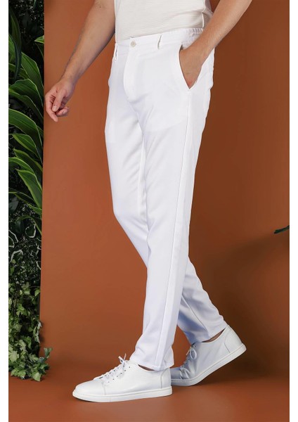 P 1116 Slim Fit Beyaz Spor Pantolon fırsatları