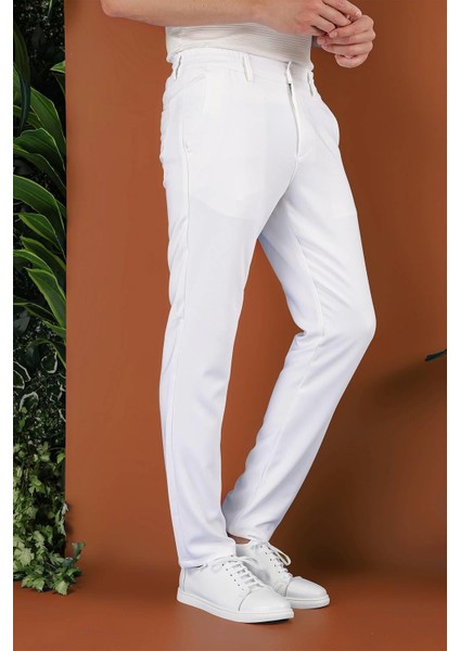 P 1116 Slim Fit Beyaz Spor Pantolon indirimleri