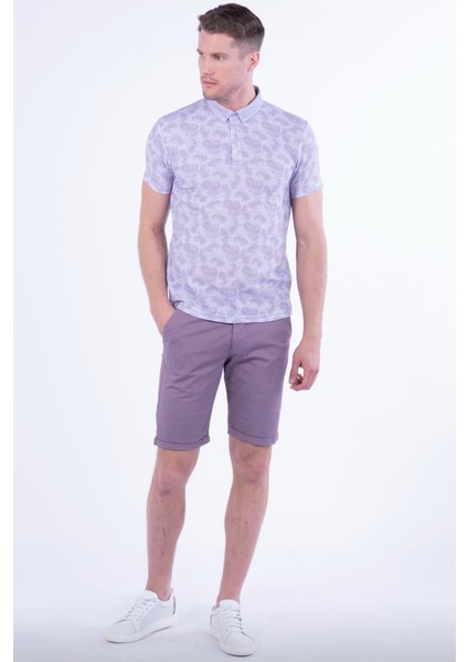 029 Slim Fit Lila Bermuda