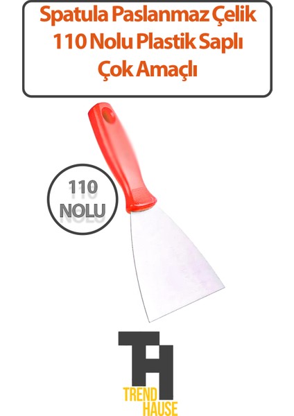 Spatula Paslanmaz Çelik 110 No'lu Plastik Saplı Çok Amaçlı