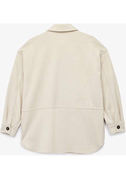 Kruvaze Yaka Uzun Kollu Düğmeli Suni Süet Gömlek Ceket fiyatları