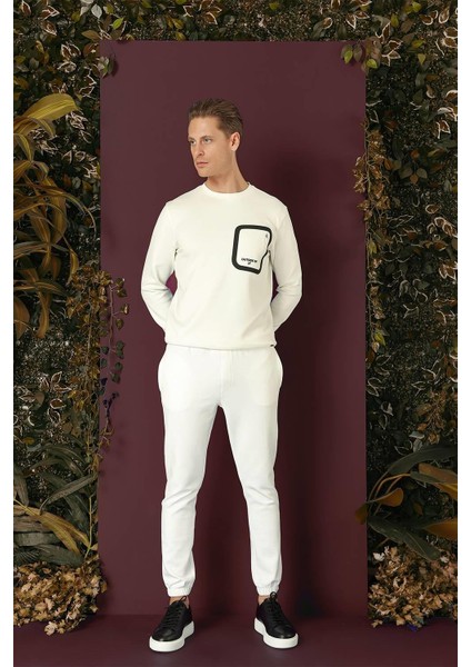 P 1140 Slim Fit Ekru Spor Pantolon