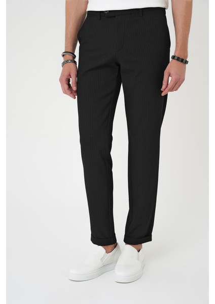 Comfort Fit Gofre Dokulu Beli Lastikli Siyah Jogger Pantolon P 1177 modelleri