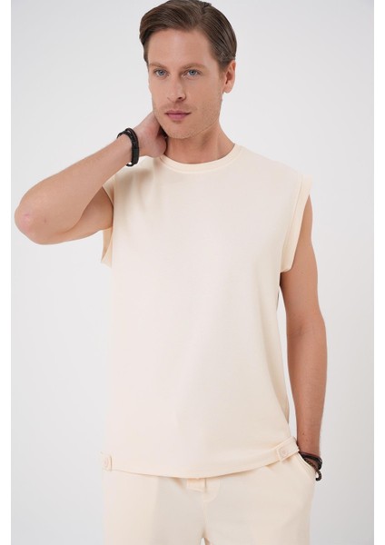 Bermuda 035 Comfort Fit Bağcıklı Bel Viskon Karışımlı Casuel Bej Şort fırsatları