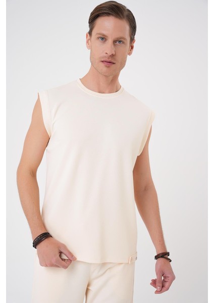 Bermuda 035 Comfort Fit Bağcıklı Bel Viskon Karışımlı Casuel Bej Şort indirimleri