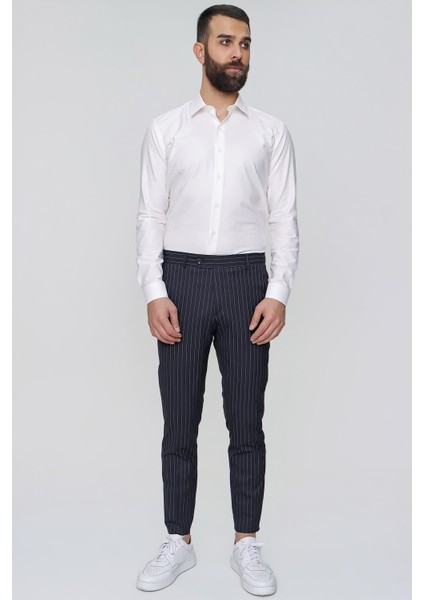 P 1081 Slim Fit Lacivert Spor Pantolon