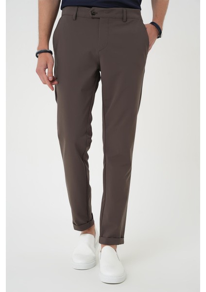 Comfort Fit Beli Lastikli Yan Cep Koyu Haki Jogger Pantolon P 1150