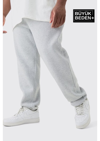 Üçlü Eşofman Büyük Beden Lastik Paça Ince Eşofman Altı SPR25BEA51-3 fırsatları