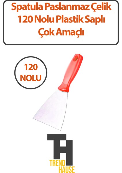 Spatula Paslanmaz Çelik 120 No'lu Plastik Saplı Çok Amaçlı