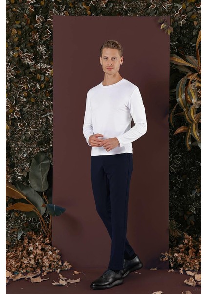 Slim Fit Yan Cepli Dokulu Esnek Casuel Lacivert Pantolon P 1139 fiyatları