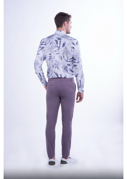 P 1078 Slim Fit Lila Spor Pantolon