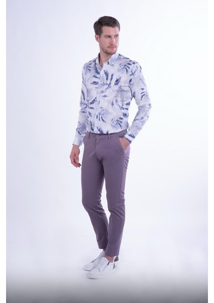 P 1078 Slim Fit Lila Spor Pantolon modelleri