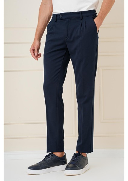 P 1164 Slim Fit Lacivert Klasik Pantolon modelleri