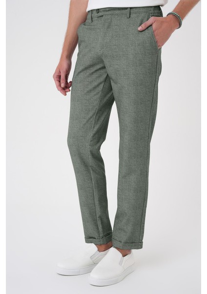 Comfort Fit Kırçıllı Beli Lastikli Yeşil Jogger Pantolon P 1176 modelleri