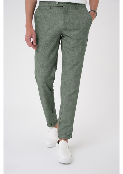 Comfort Fit Kırçıllı Beli Lastikli Yeşil Jogger Pantolon P 1176 fırsatları