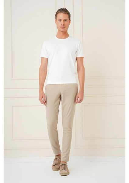 P 1161 Slim Fit Bej Klasik Pantolon