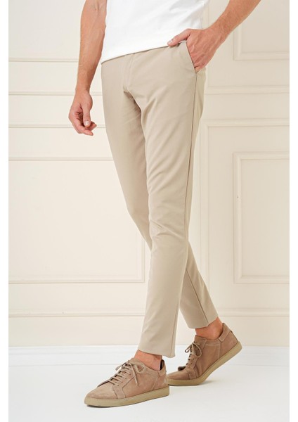 P 1161 Slim Fit Bej Klasik Pantolon modelleri