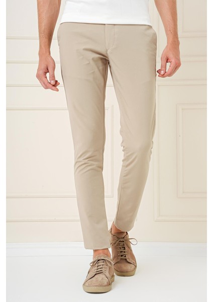 P 1161 Slim Fit Bej Klasik Pantolon fırsatları