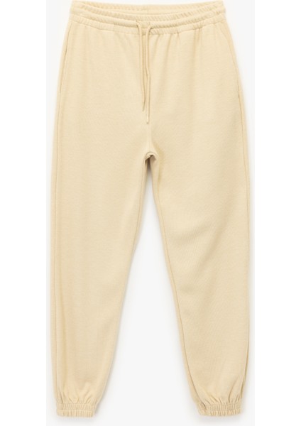 Viskon Karışımlı Rahat Kalıp Cep Detaylı Beli Bağcıklı Jogger Eşofman Altı