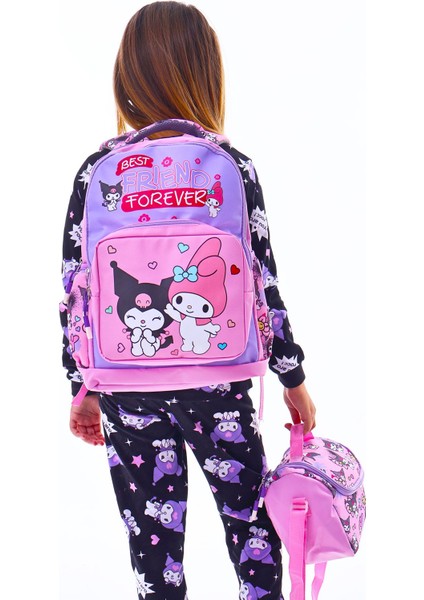 Kuromi Ile Okula Dönüş Seti ( Sırt Çantası - Beslenme Çantası - Kalemlik )
