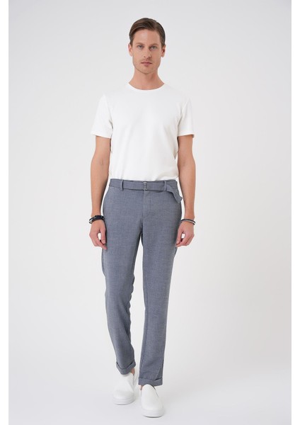 Comfort Fit Belden Kumaş Kemerli Pamuk Koyu Gri Jogger Pantolon P 1154