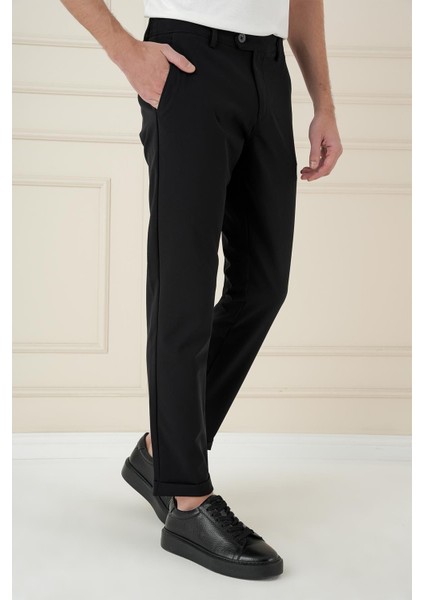 Comfort Fit Beli Lastikli Yan Cep Siyah Jogger Pantolon P 1150 modelleri