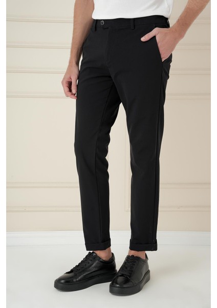 Comfort Fit Beli Lastikli Yan Cep Siyah Jogger Pantolon P 1150 fırsatları