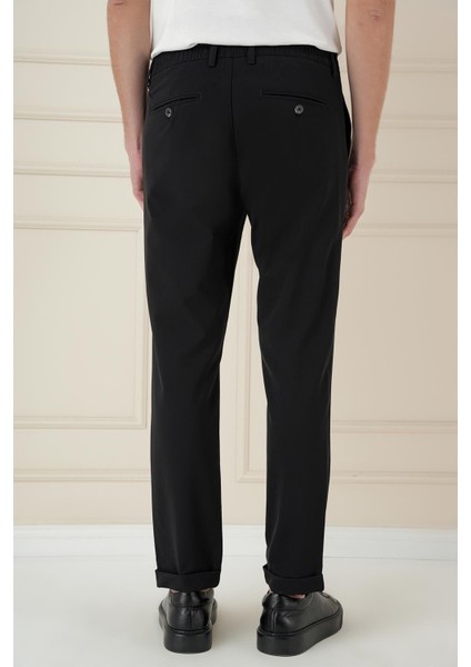 Comfort Fit Beli Lastikli Yan Cep Siyah Jogger Pantolon P 1150 indirimleri