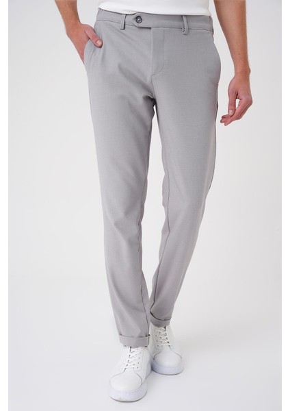 Comfort Fit Beli Lastikli Dokulu Gri Jogger Pantolon P 1186 modelleri