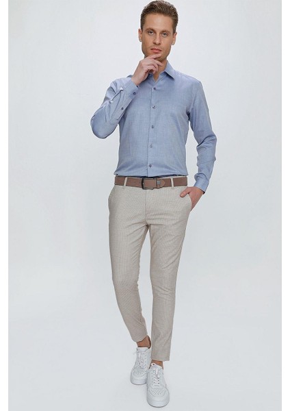 P 1111 Slim Fit Bej Spor Pantolon