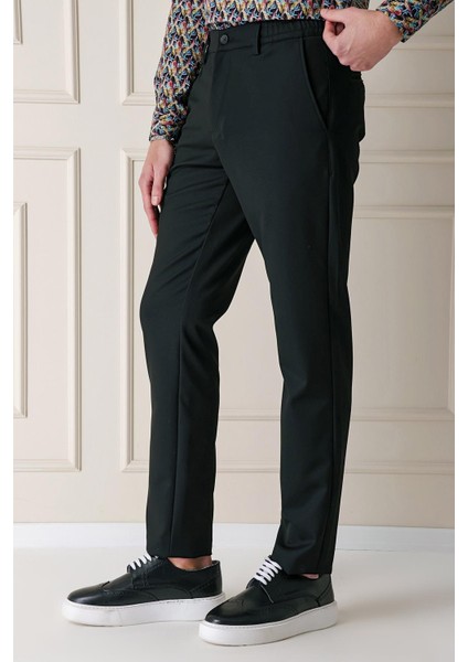 Comfort Fit Yan Cep Beli Lastikli Esnek Pamuk Siyah Jogger Pantolon P 1143 modelleri