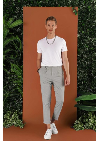 P 1119 Slim Fit Gri Spor Pantolon