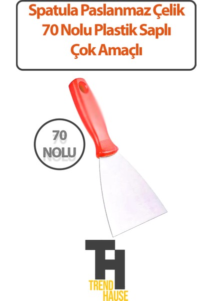 Spatula Paslanmaz Çelik 70 No'lu Plastik Saplı Çok Amaçlı