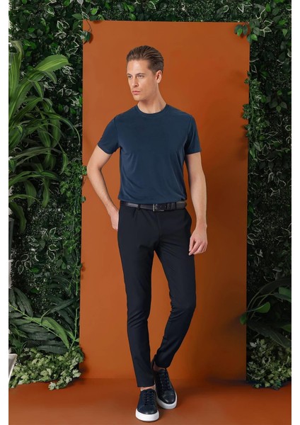 Slim Fit Yan Cep Esnek Pamuk Casuel Lacivert Pantolon P 1147 modelleri