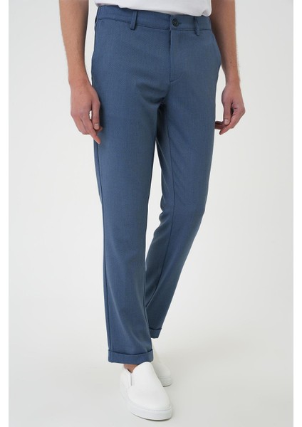 Comfort Fit Beli Lastikli Indigo Jogger Pantolon P 1183 fırsatları