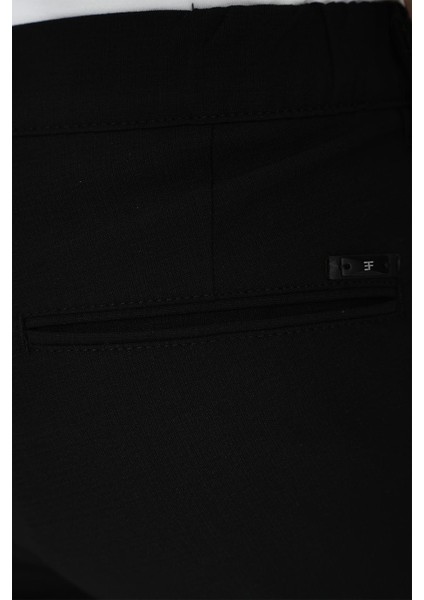 Comfort Fit Beli Lastikli Dokulu Siyah Jogger Pantolon P 1192 indirimleri