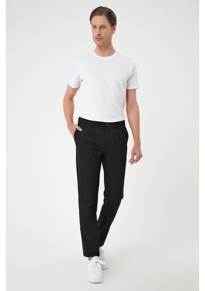 Comfort Fit Beli Lastikli Pileli Siyah Jogger Pantolon P 1182 fiyatları