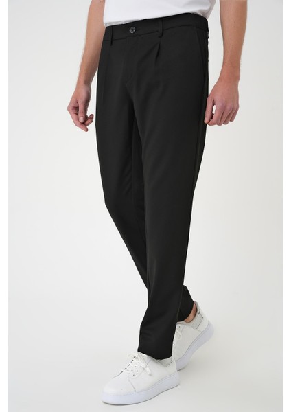 Comfort Fit Beli Lastikli Pileli Siyah Jogger Pantolon P 1182 indirimleri
